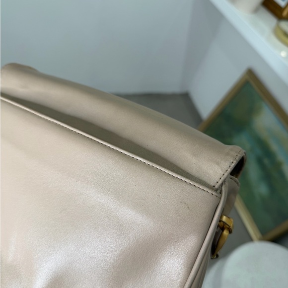 Vintage Tan Crossbody Bag with Gold Accents - Picture 7 of 8